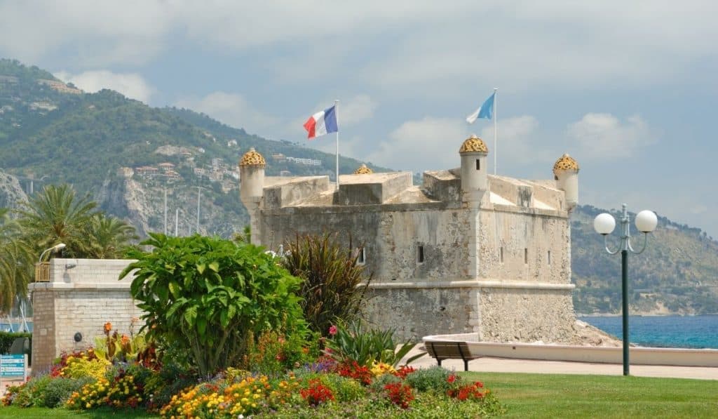The old Bastion that holds the Jean Coceau Museum in Menton.