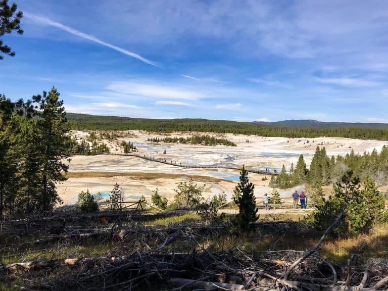 5 Great American Family Friendly Getaways 7 Porcelain Basin at Norris Geyser Basin in Yellowstone