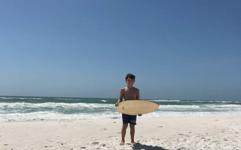 Skimboarding at Shell Island