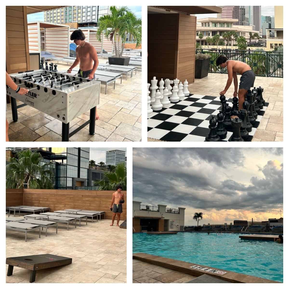 The pool area at Marriott Water Street Tampa Bay