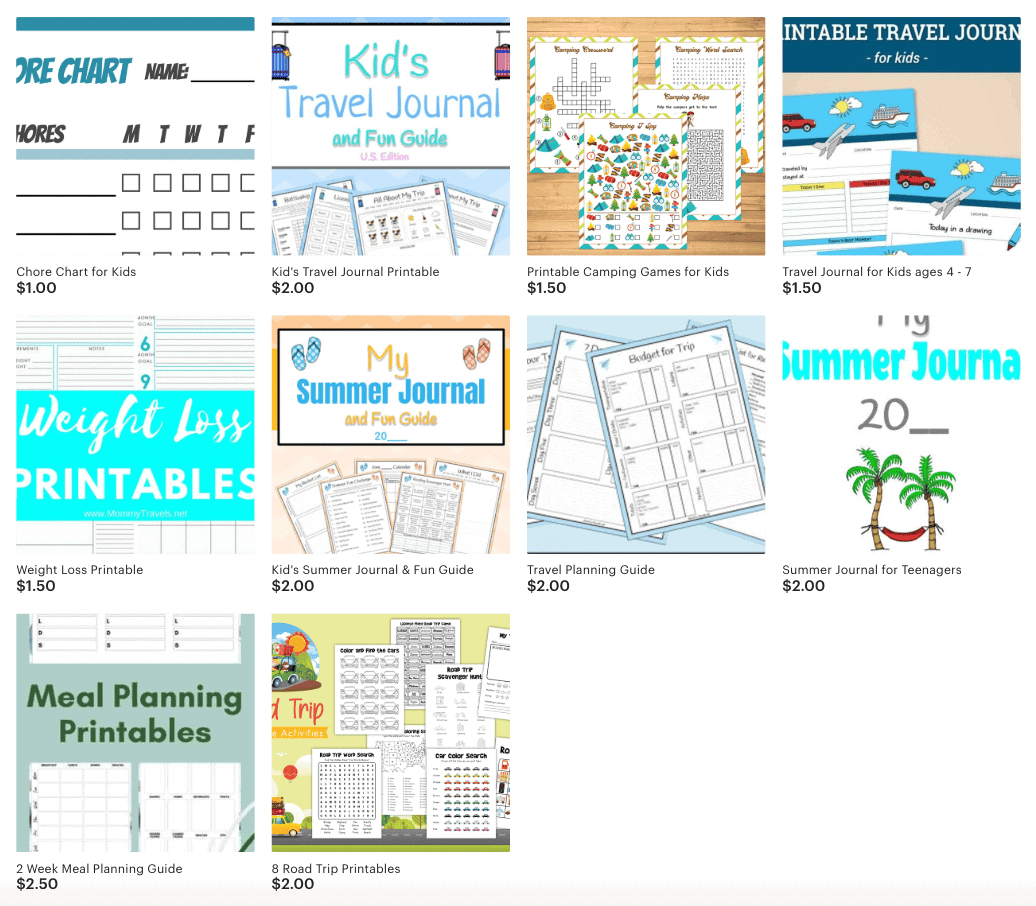Mommy Travels Etsy Printables